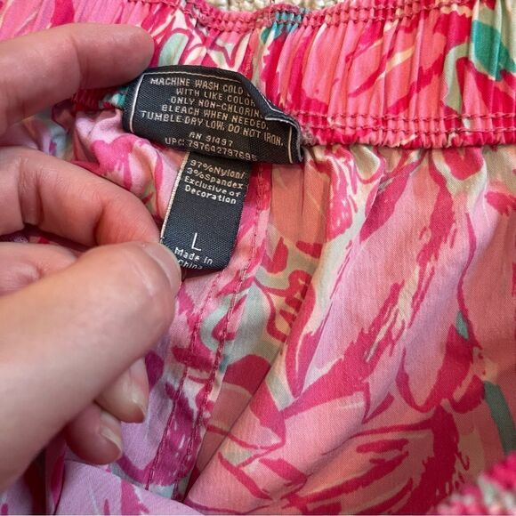 Lauren James Pink Tulip Drawstring Shorts Size Large - Picture 2 of 3
